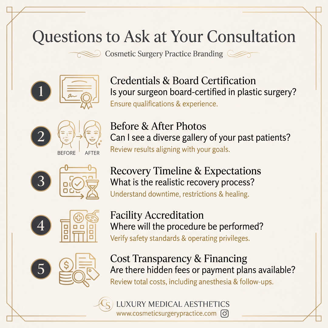 Sample infographic — Questions to Ask at Your Consultation